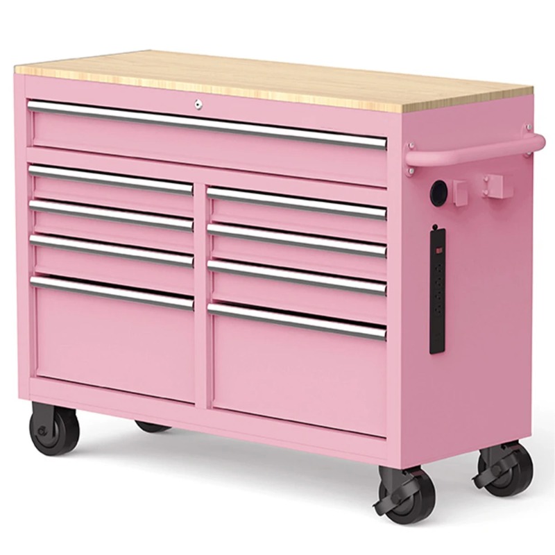 Workshop Use Tools - Pink Tool Chest on Wheels 46-Inch