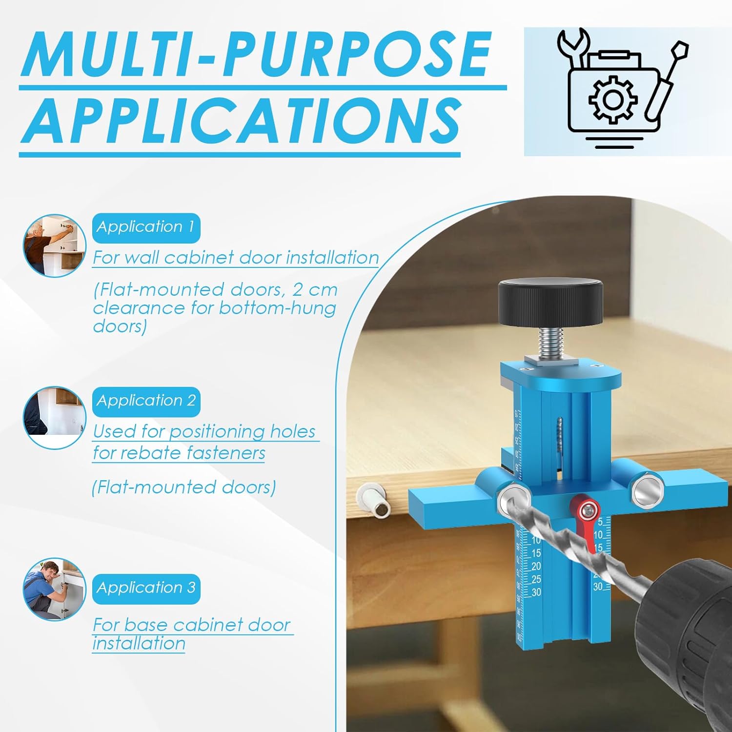 3 in 1 Cabinet Door Mounting J - Dowel Jig Kit 评论和价格